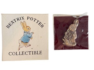 Sterling Silver Beatrix Potter Peter Rabbit Pendant - 1990 Collectible