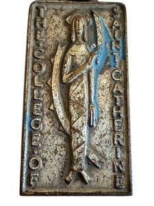 College Pendant - Vintage 1950s Saint Catherine