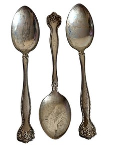 Antique Sterling Silver Spoons - Ornate English Group (Lot of 3)