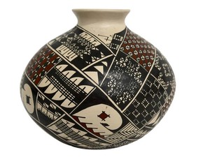 Mata Ortiz Polychrome Ceramic Olla by Jorge Alejandro Ledezma