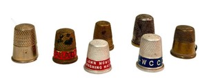Vintage Thimbles - Advertising Sewing Thimble Collection (Lot of 7)