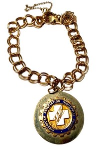 Vintage Gold-Filled Charm Bracelet - W.A.I.N. President 1967, 7in