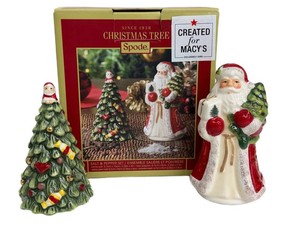 Salt and Pepper Set - Spode Christmas Tree Santa Created for Macys