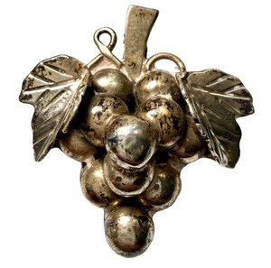 Vintage Grape Cluster Sterling Brooch