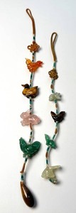 Chinese Charm Strands - Carved Figurines (Lot of 2)