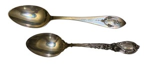 Antique Sterling Silver Spoons - Two-Piece Pair