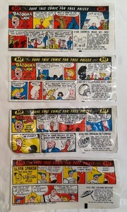 Vintage Bazooka Joe Comic Wrappers (Lot of 4)