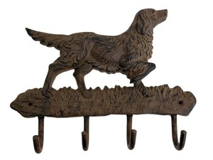 Metal Dog Wall-Mount Coat Rack Decorative Hanger 11 X 8 in