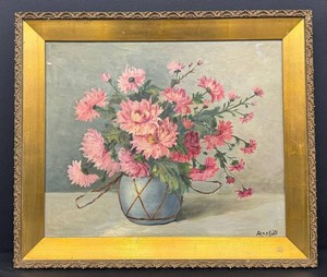 Vintage Floral Still Life Painting - Signed, Framed 28 X 24 in