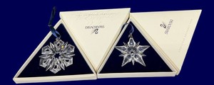 Crystal Snowflake Ornaments - Swarovski 1999 & 2001 (Lot of 2)