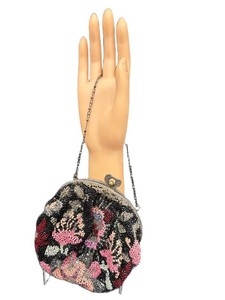 Antique Beaded Handbag Floral Figural Design