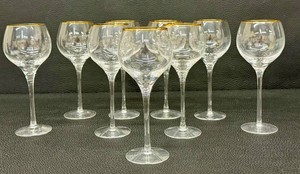 Vintage Wine Goblets - Lenox Eternal Gold Rim (Lot of 9)
