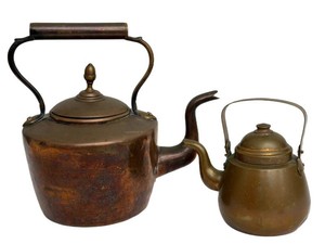 Copper Kettle Pair - Including a vintage Finnish Tea Kettle (Lot of 2)