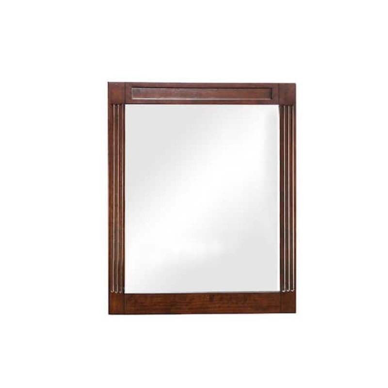 Shop Home Decorators Collection 24 in. W x 29 in. H Rectangular Wood Framed Wall Bathroom Vanity Mirror in Dark Cherry
