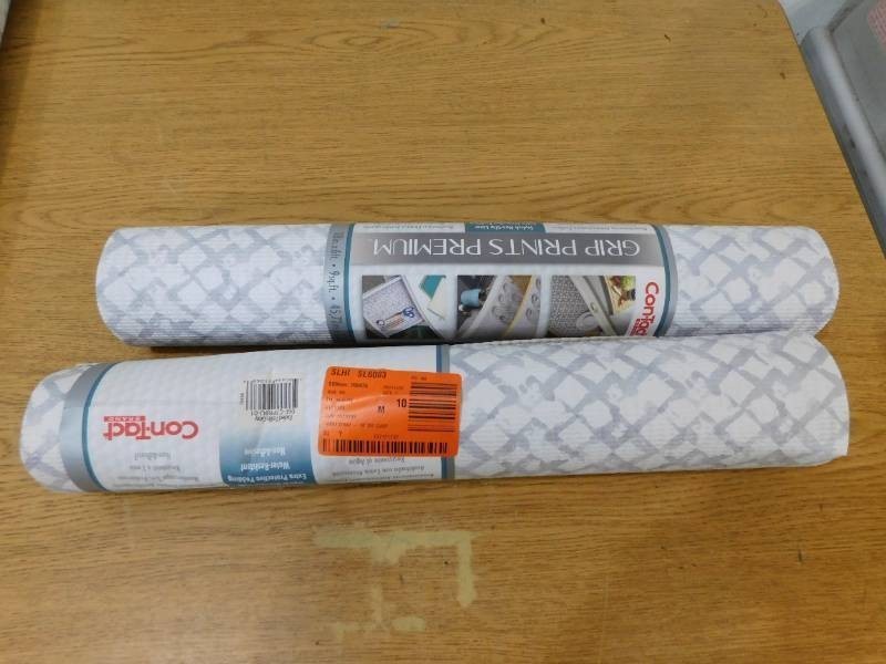 (2) Con-Tact 18 in. x 6 ft. - Grip Print Premium, Trellis Grey