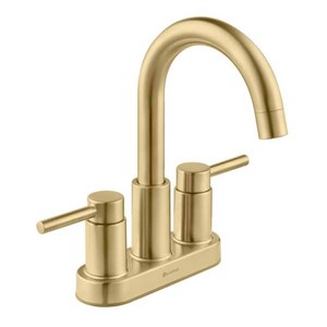 New - Glacier Bay Dorind 4 in. Centerset Double Handle High-Arc Bathroom Faucet in Matte Gold