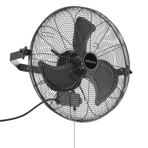 MULE Wall Mount Heavy Duty Outdoor 20 in. Matte Black 3-Blade Wall Fan