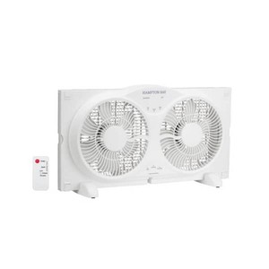 Hampton Bay 9 in. 3-Speed Digital Window Fan with Remote Control in White