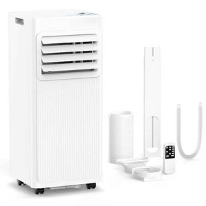Electactic 10,000 BTU (6,000 BTU DOE) 115-Volt Quiet 56 dB Portable Air Conditioner wDehumidifier up to 330 sq. ft. White