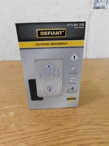 Defiant Radius Satin Nickel Single Cylinder Keypad Deadbolt Lock