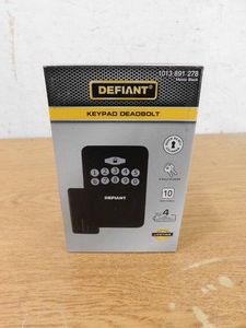 New Defiant Radius Matte Black Single Cylinder Electronic Keypad Deadbolt Lock