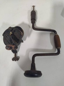 Vintage Hand Drill & Hand Crank Bench Grinder