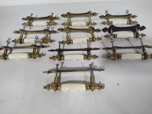 Porcelain & Brass Drawer Pulls