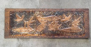 Hammered Copper Design Art on Wood