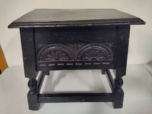 Antique Stool wFlip Top Storage