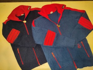 Two Childrens Rasica Knit Zip Front Sweaters