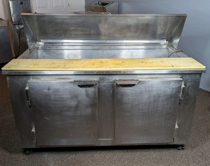 Commercial 60 2-Door Stainless Steel Refrigerated Prep Table Cooler