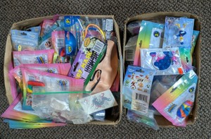Lot Of 2 Boxes Of Assorted Novelty Toys Disney Figurines & Fidgets