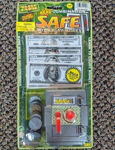 Bulk Case Of 24 Funtastic Wacky Cash Combination Safe & Play Money Sets