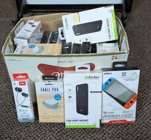 Bulk Box Of Retail Packaged Tech Accessories Nintendo Switch TCL & Evutec
