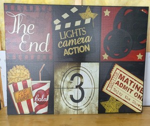 Vintage Movie Theater Collage Stretched Canvas Wall Art 28W x 22H
