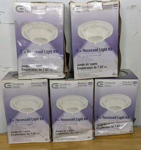 Lot Of 5 Commercial Electric 3 Recessed Light Kits White Trim K39