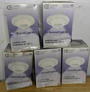 Lot Of 5 Commercial Electric 3 Recessed Light Kits White Trim K39