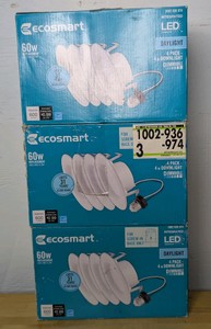 Lot Of 3 Boxes EcoSmart 4-Inch Dimmable LED Downlight Kits