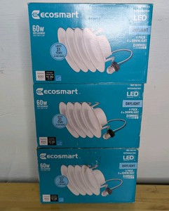 Lot Of 3 Boxes EcoSmart 4-Inch Dimmable LED Downlight Kits