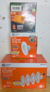Lot Of 3 Boxes Commercial Electric & Halo 56-Inch Recessed LED Trims