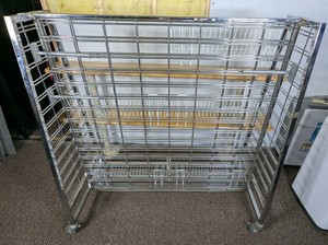Commercial Chrome Wire 3-Tier Rolling Merchandise Display Stand 