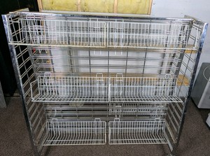 Commercial Chrome Wire 3-Tier Rolling Merchandise Display Stand