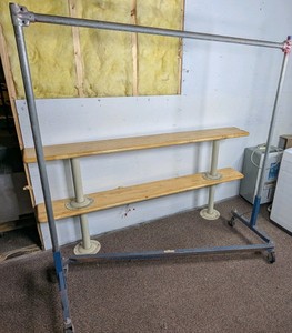 Heavy-Duty Commercial Rolling Metal Z-Rack Garment Rack 