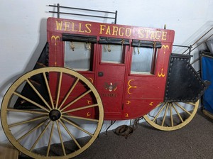 Large Wells Fargo Stage Decorative Wood Stagecoach Display