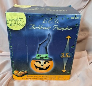 Pumpkin Hollow 3.5 Ft. L.E.D. Airblown Inflatable Jack-O-Lantern With Witch Hat