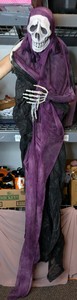 Hanging Purple & Black Skeleton Reaper Halloween Decor Props 6ft - Lot of 2