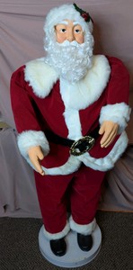 Animated Standing Santa Claus Display Figure on Base - 4 ft.