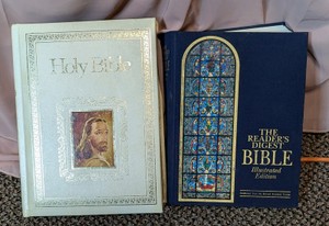 Vintage Illustrated Holy Bible 1978 & The 1974 Readers Digest Bible Hardcover Books