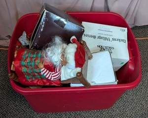 Tote Lot - Department 56 Dickens and Disney Village Wrenbury Baker & Sleeping Santa