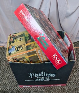 Vintage Springbok Reindeer Jigsaw Puzzle & Hand-Painted Pilgrim Candleholders, Easter & Lighting Lot